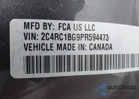 2023 Chrysler Pacifica Touring L из США, поврежденный, VIN 2C4RC1BG9PR594473